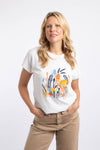 Weird Fish Wildflowers Front Print Graphic T-Shirt in Oatmeal Marl