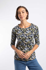 Weird Fish Pinto Printed Jersey T-Shirt in Aqua blue