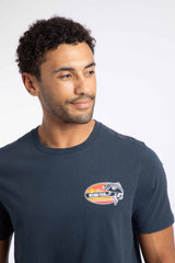 Weird Fish Coarse Fishing Back Print Graphic T-Shirt in Navy