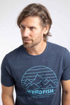 Weird Fish Off Grid Front Print Graphic T-Shirt in Dark Blue