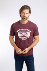 Weird Fish Lakes Front Print Graphic T-Shirt in Red Grape