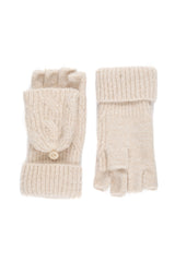 Weird Fish Cassell Sparkle Fingerless Gloves in Chalk
