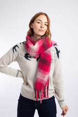 Weird Fish Austell Brushed Blanket Scarf in Foxglove