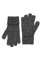 Weird Fish Henning Nep Yarn Knitted Gloves in Dark Grey Marl