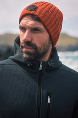 Weird Fish Monreith Beanie Hat in Rust Leaves