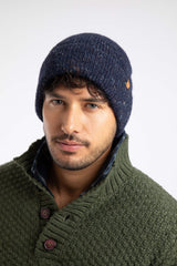 Weird Fish Twyning Nep Yarn Beanie Hat in Navy