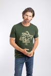 Weird Fish Jumping Fish Front Print Graphic T-Shirt in Duck Green