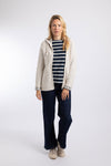 Weird Fish Chicoa Full Zip Macaroni Hoodie in Ecru