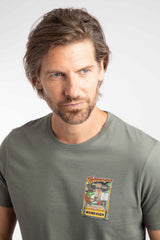 Weird Fish Findiana Jones Back Print Artist T-Shirt in Storm Grey