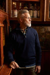Weird Fish Erick 1/4 Zip Fine Knit Jumper in Midnight