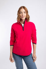 Weird Fish Nola 1/4 Zip Grid Fleece in Foxglove