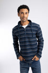 Weird Fish Oscar 1/4 Zip Striped Kierra Knit Macaroni in Midnight