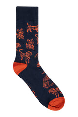 Weird Fish Wyatt Patterned Socks 3 Pack in Dark Navy