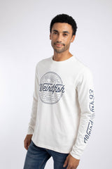 Weird Fish Mountains and Seas Front Print Long Sleeve T-Shirt in Dusty White
