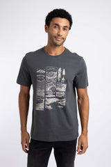 Weird Fish National Parks Front Print Graphic T-Shirt in Iron Stone