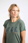 Weird Fish Sketchy Horse Front Print Cotton Graphic T-Shirt in Military Green