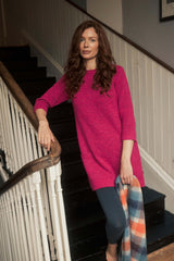 Weird Fish Nova Knitted Tunic in Foxglove