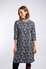 Weird Fish Markle Sparkle Print Jersey Dress in Blue Mist