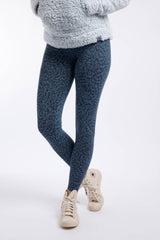 Weird Fish Bailey Printed Leggings in Mid Blue