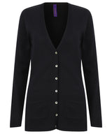 Henbury Women's v-button cardigan HB723