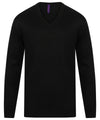 Henbury Cashmere touch acrylic v-neck jumper HB760