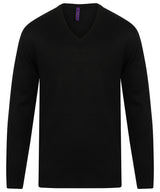 Henbury Cashmere touch acrylic v-neck jumper HB760