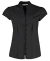 Kustom Kit Women's continental blouse mandarin collar cap sleeve (tailored fit) KK727