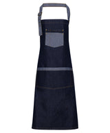 Premier Domain contrast denim bib apron PR127