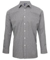 Premier Microcheck (Gingham) long sleeve cotton shirt PR220