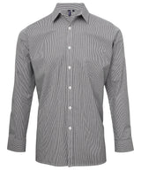 Premier Microcheck (Gingham) long sleeve cotton shirt PR220