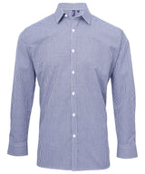 Premier Microcheck (Gingham) long sleeve cotton shirt PR220