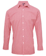 Premier Microcheck (Gingham) long sleeve cotton shirt PR220