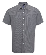 Premier Microcheck (Gingham) short sleeve cotton shirt PR221