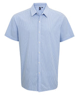 Premier Microcheck (Gingham) short sleeve cotton shirt PR221