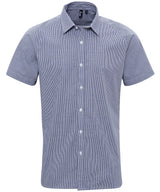 Premier Microcheck (Gingham) short sleeve cotton shirt PR221