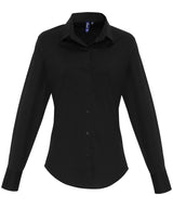 Premier Women's stretch fit cotton poplin long sleeve blouse PR344