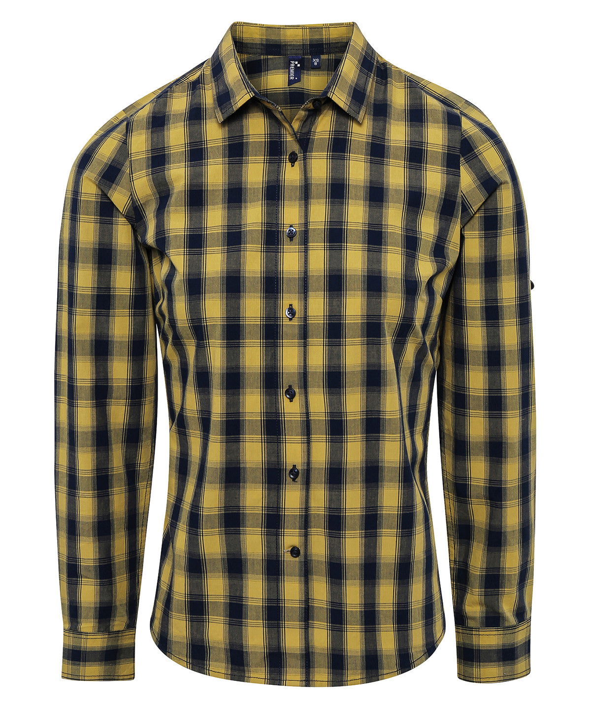 Premier Women's Mulligan check cotton long sleeve shirt PR350
