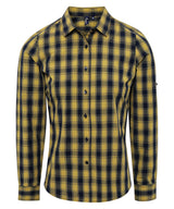 Premier Women's Mulligan check cotton long sleeve shirt PR350