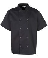 Premier Studded front short sleeve chef's jacket PR664