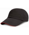 Result Junior low-profile heavy brushed cotton cap with sandwich peak R24JP