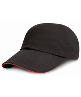 Result Junior low-profile heavy brushed cotton cap with sandwich peak R24JP