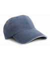 Result Washed fine line cotton cap with sandwich peak RC54X