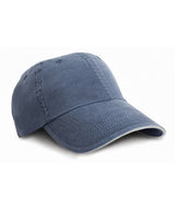 Result Washed fine line cotton cap with sandwich peak RC54X