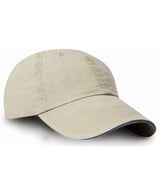 Result Washed fine line cotton cap with sandwich peak RC54X