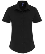 Premier Women's stretch fit cotton poplin short sleeve blouse PR346