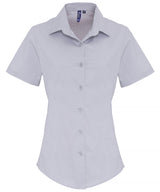 Premier Women's stretch fit cotton poplin short sleeve blouse PR346