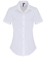 Premier Women's stretch fit cotton poplin short sleeve blouse PR346