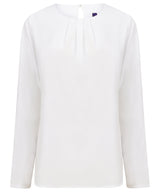 Henbury Women's pleat front long sleeve blouse HB598