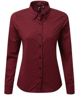 Premier Women's Maxton check long sleeve shirt PR352
