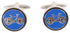 Bicycle on Blue Cufflinks by Dalaco